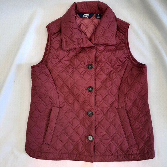 Lands' End Jackets & Blazers - Lands' End Vest Jacket, High Neck W/ Buttons, Quilted, Women's Small 6-8